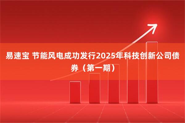 易速宝 节能风电成功发行2025年科技创新公司债券（第一期）